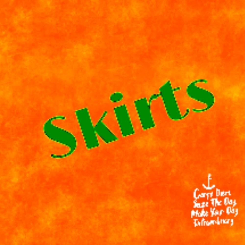 Orange and Green Graphic Skirt